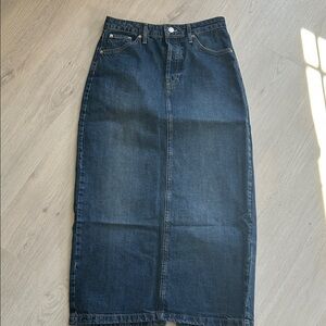 Topshop Dark Denim Pencil Skirt